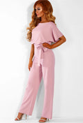 Jumpsuit Women | Soft Draping Fabric with Tie Waist | E&W - 12 - Elenwear