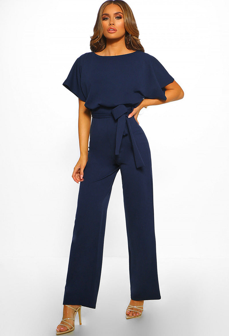 Jumpsuit Women | Soft Draping Fabric with Tie Waist | E&W - 13 - Elenwear