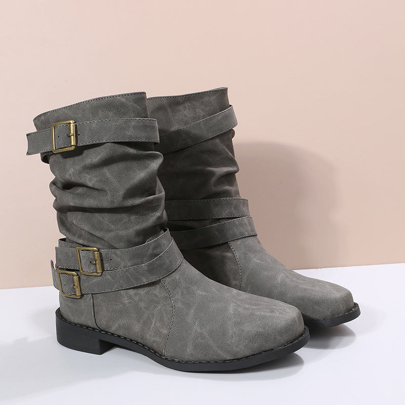 Ankle Boots for Women in Stylish Brown with Buckle Detail | E&W - 5 - Elenwear