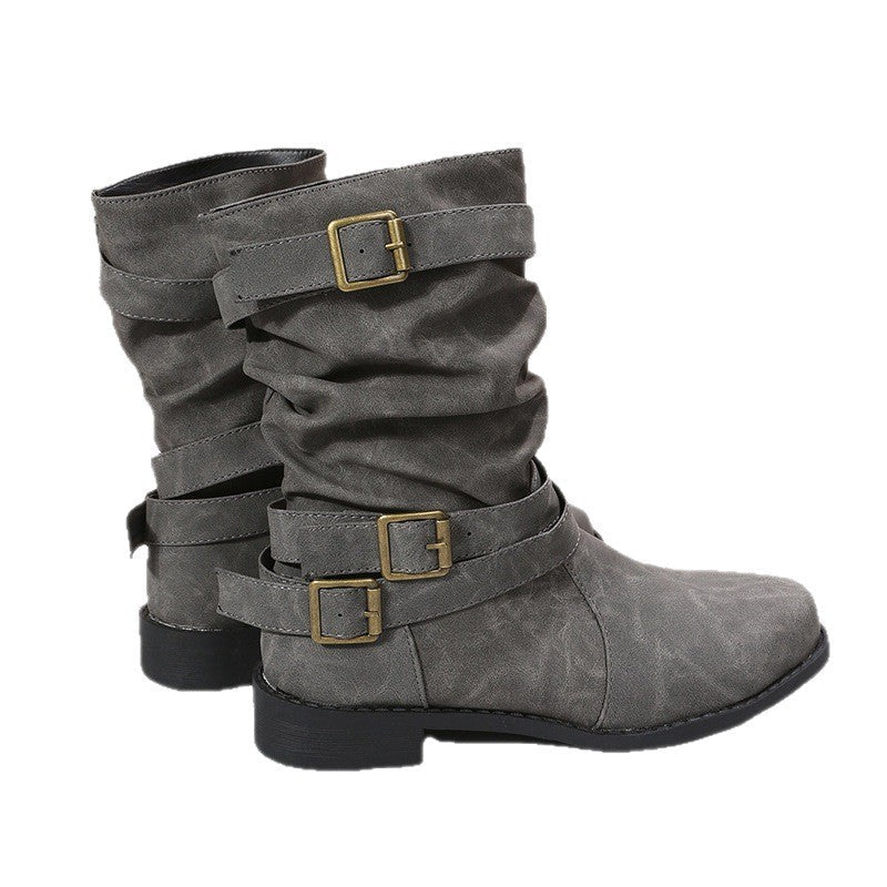 Ankle Boots for Women in Stylish Brown with Buckle Detail | E&W - 8 - Elenwear