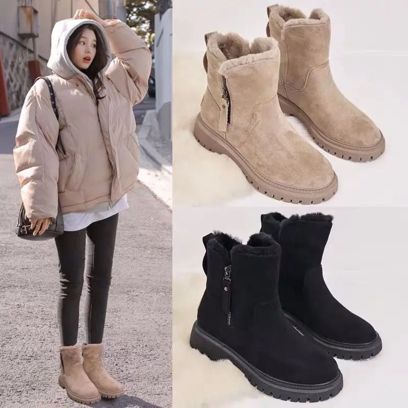 Ankle Boots for Women | Soft Suede Look with Warm Lining | E&W - 6 - Elenwear