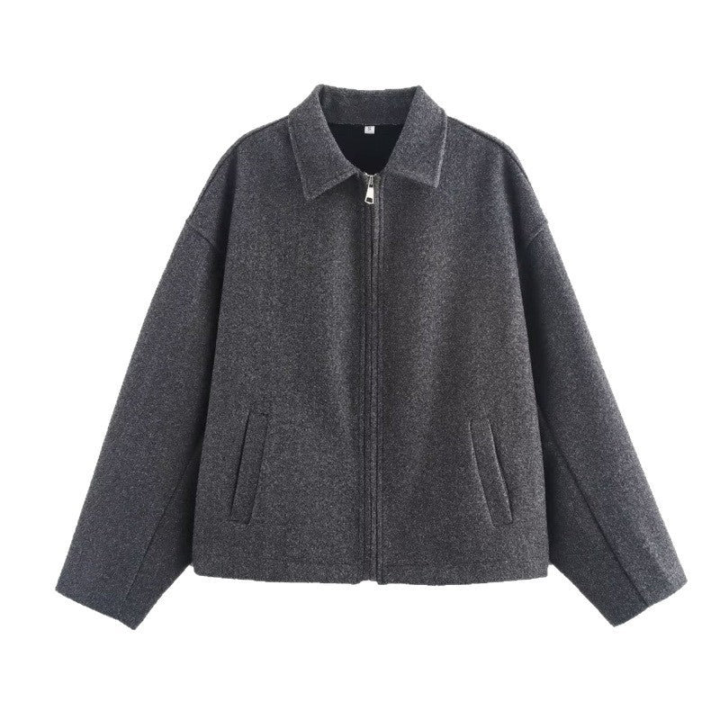 Women's Zip Jacket in Soft Fabric with Relaxed Fit | E&W - 2 - Elenwear