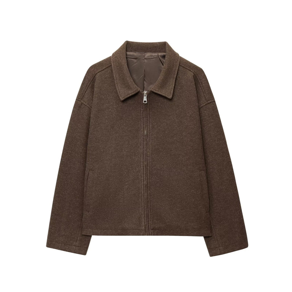 Women's Zip Jacket in Soft Fabric with Relaxed Fit | E&W - 3 - Elenwear