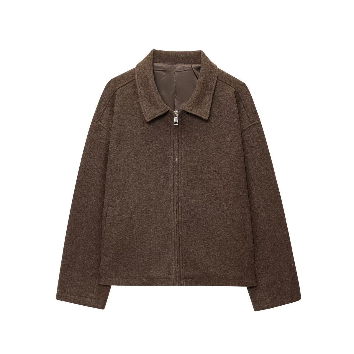 Women's Zip Jacket in Soft Fabric with Relaxed Fit | E&W - 3 - Elenwear