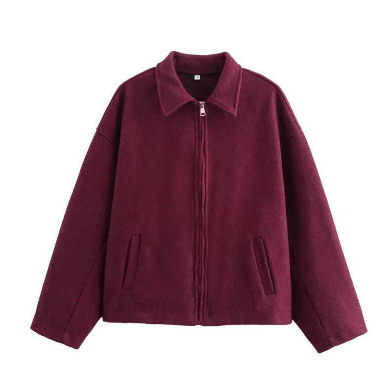 Women's Zip Jacket in Soft Fabric with Relaxed Fit | E&W - 4 - Elenwear