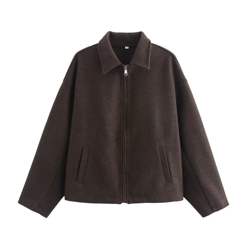 Women's Zip Jacket in Soft Fabric with Relaxed Fit | E&W - 5 - Elenwear