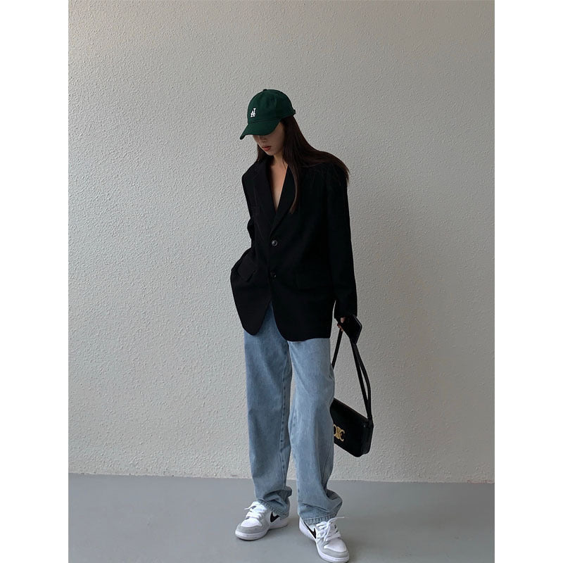 Women's Oversized Blazer with Classic Lapels | E&W - 1 - Elenwear