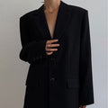 Women's Oversized Blazer with Classic Lapels | E&W - 4 - Elenwear