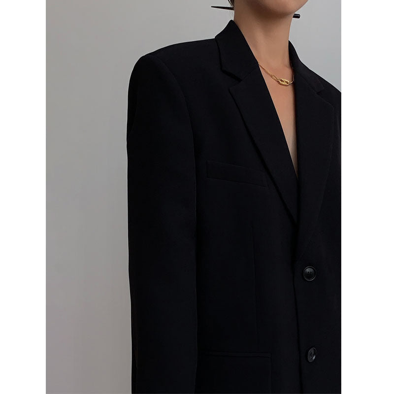 Women's Oversized Blazer with Classic Lapels | E&W - 5 - Elenwear