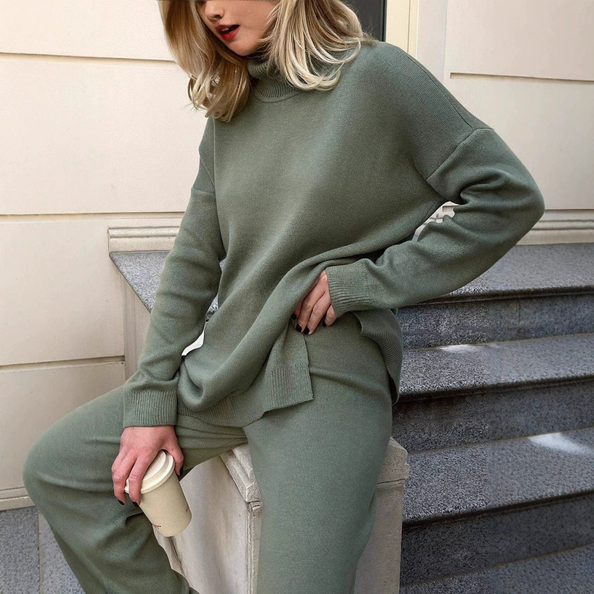 Oversized Roll Neck Jumper Women's Soft Knit | E&W - 3 - Elenwear