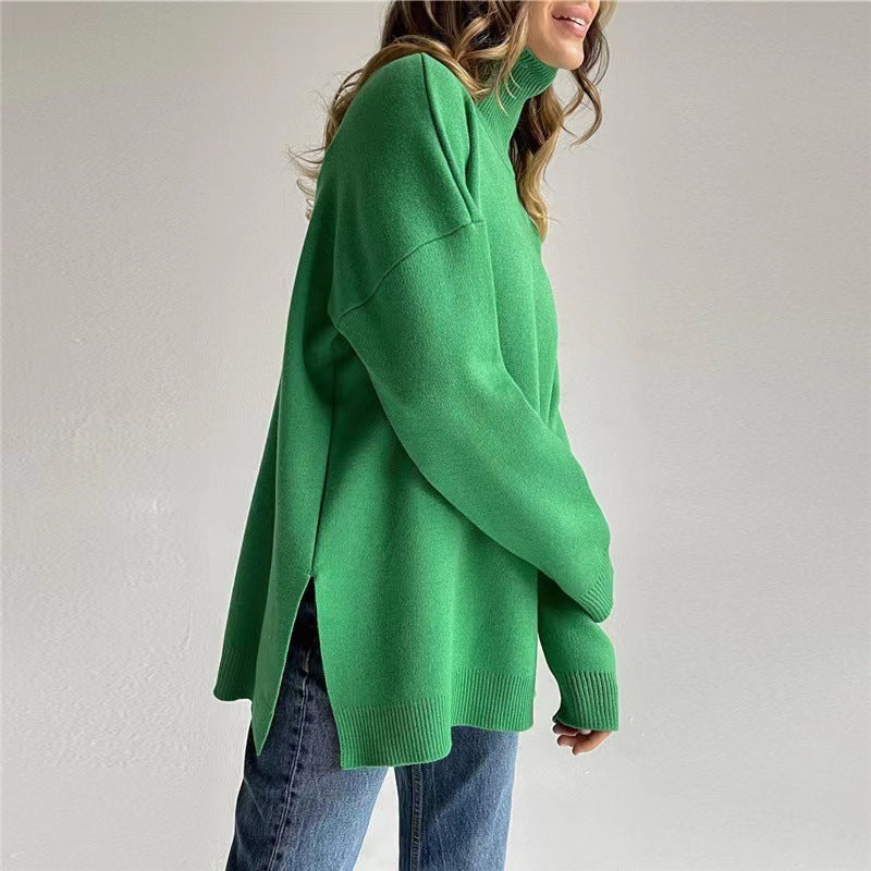 Oversized Roll Neck Jumper Women's Soft Knit | E&W - 4 - Elenwear