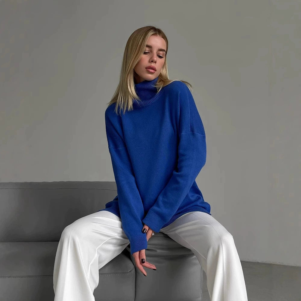 Oversized Roll Neck Jumper Women's Soft Knit | E&W - 8 - Elenwear