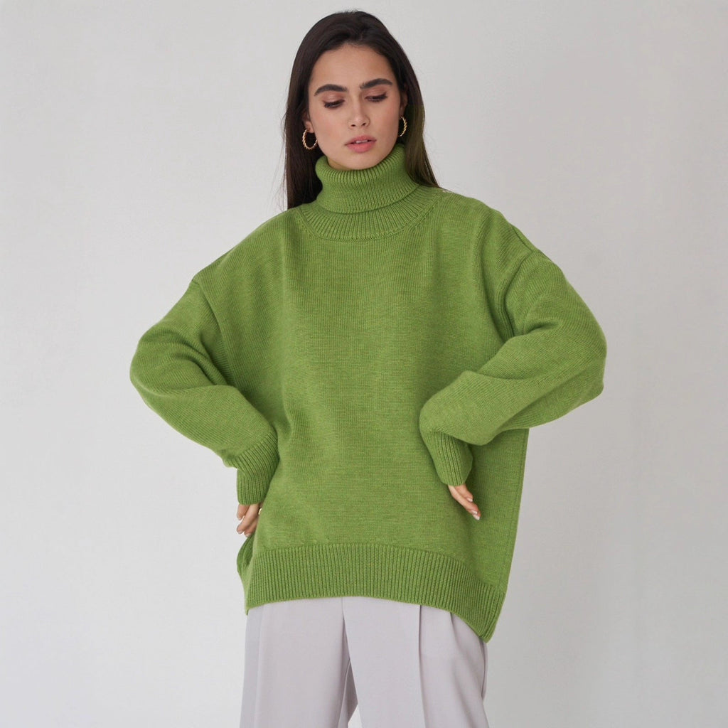 Oversized Women's Roll Neck Jumper in Soft Knit | E&W - 1 - Elenwear