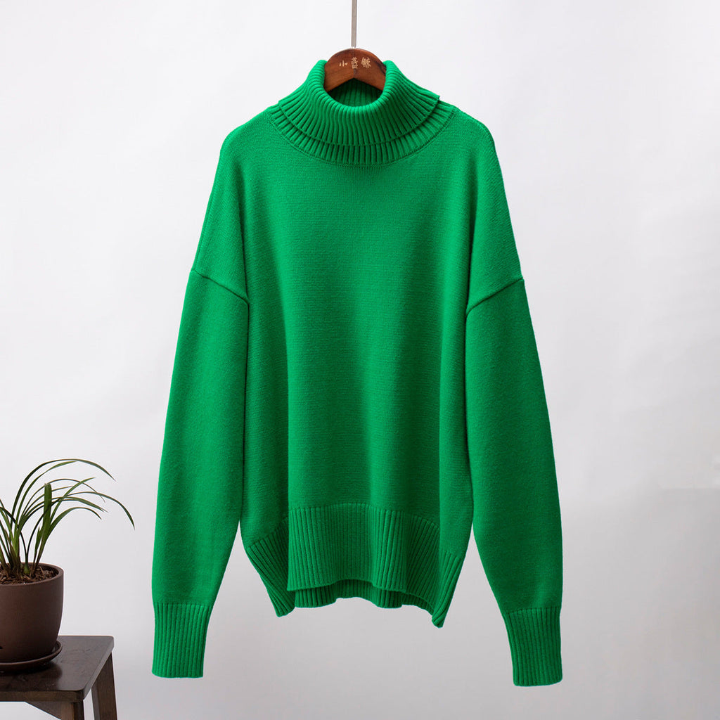 Oversized Women's Roll Neck Jumper in Soft Knit | E&W - 5 - Elenwear