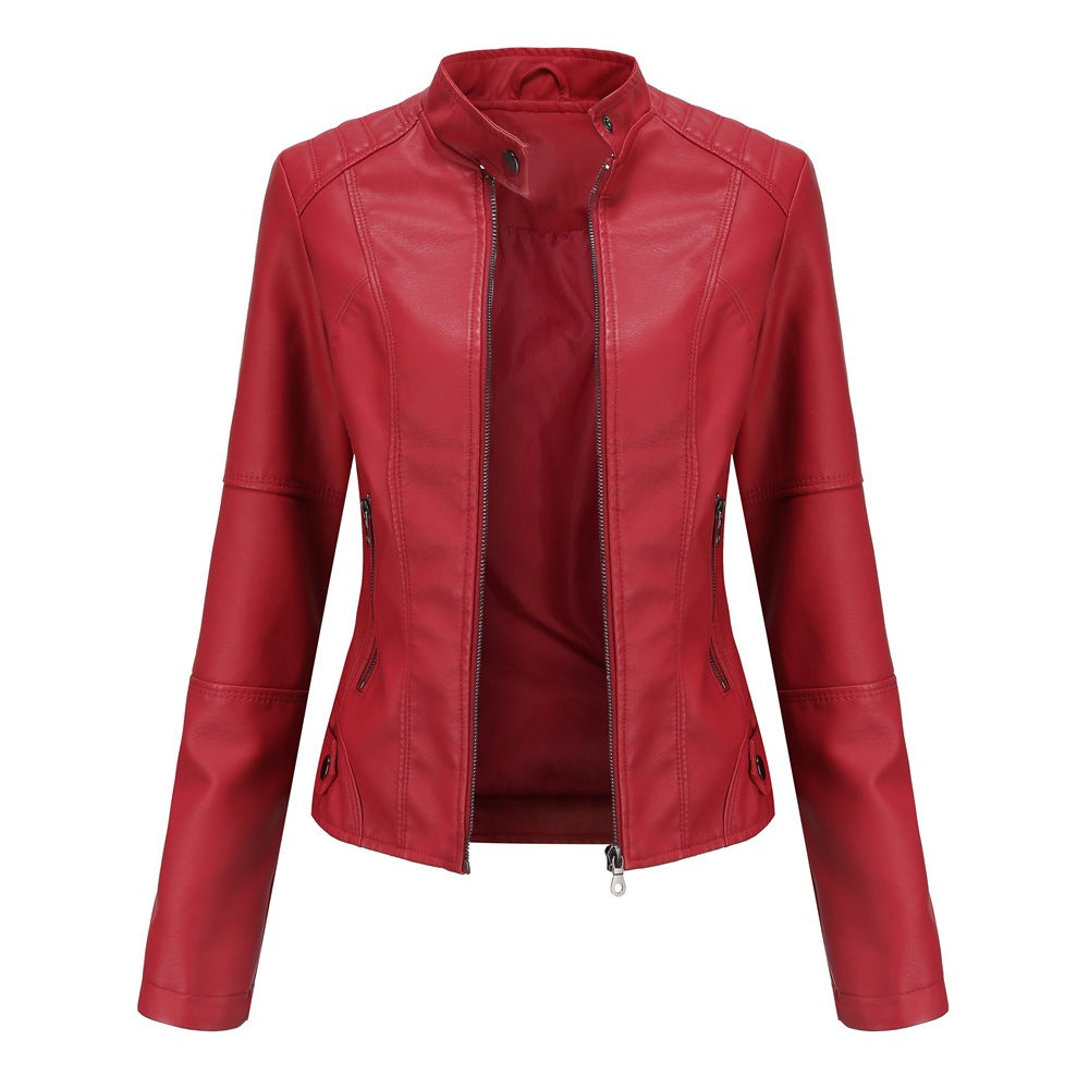 Biker Jacket Women | Soft faux leather with fitted silhouette | E&W - 5 - Elenwear