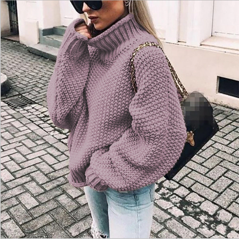 Chunky Knit Roll Neck Jumper for Women | Cozy Oversized Fit | E&W - 1 - Elenwear