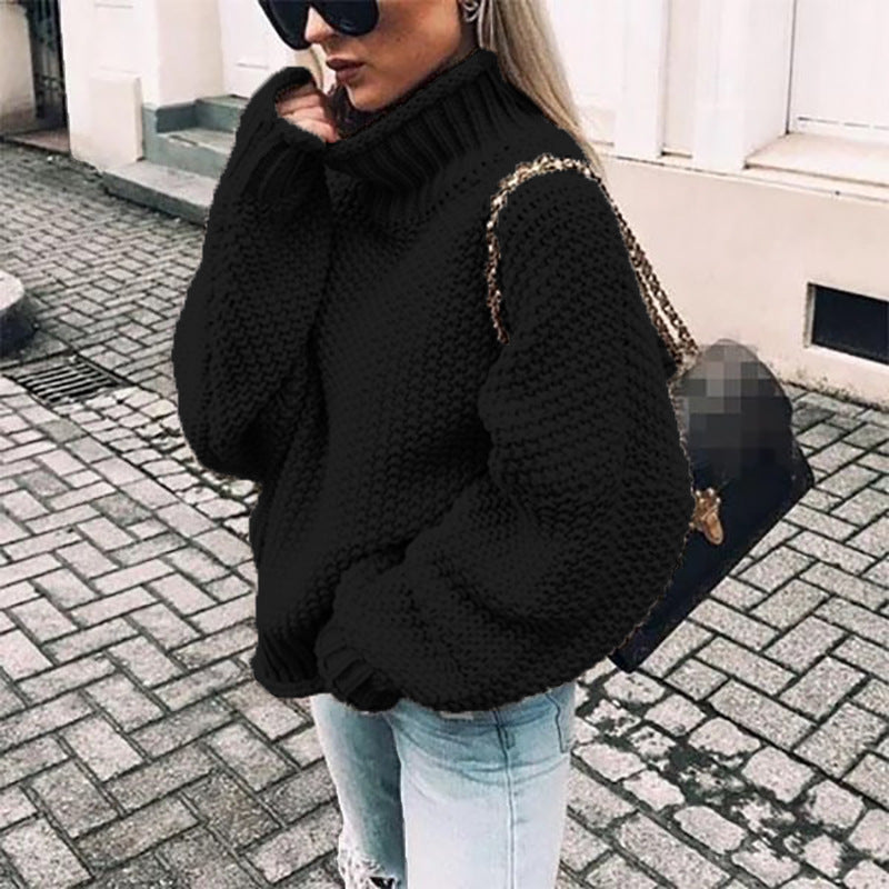 Chunky Knit Roll Neck Jumper for Women | Cozy Oversized Fit | E&W - 6 - Elenwear