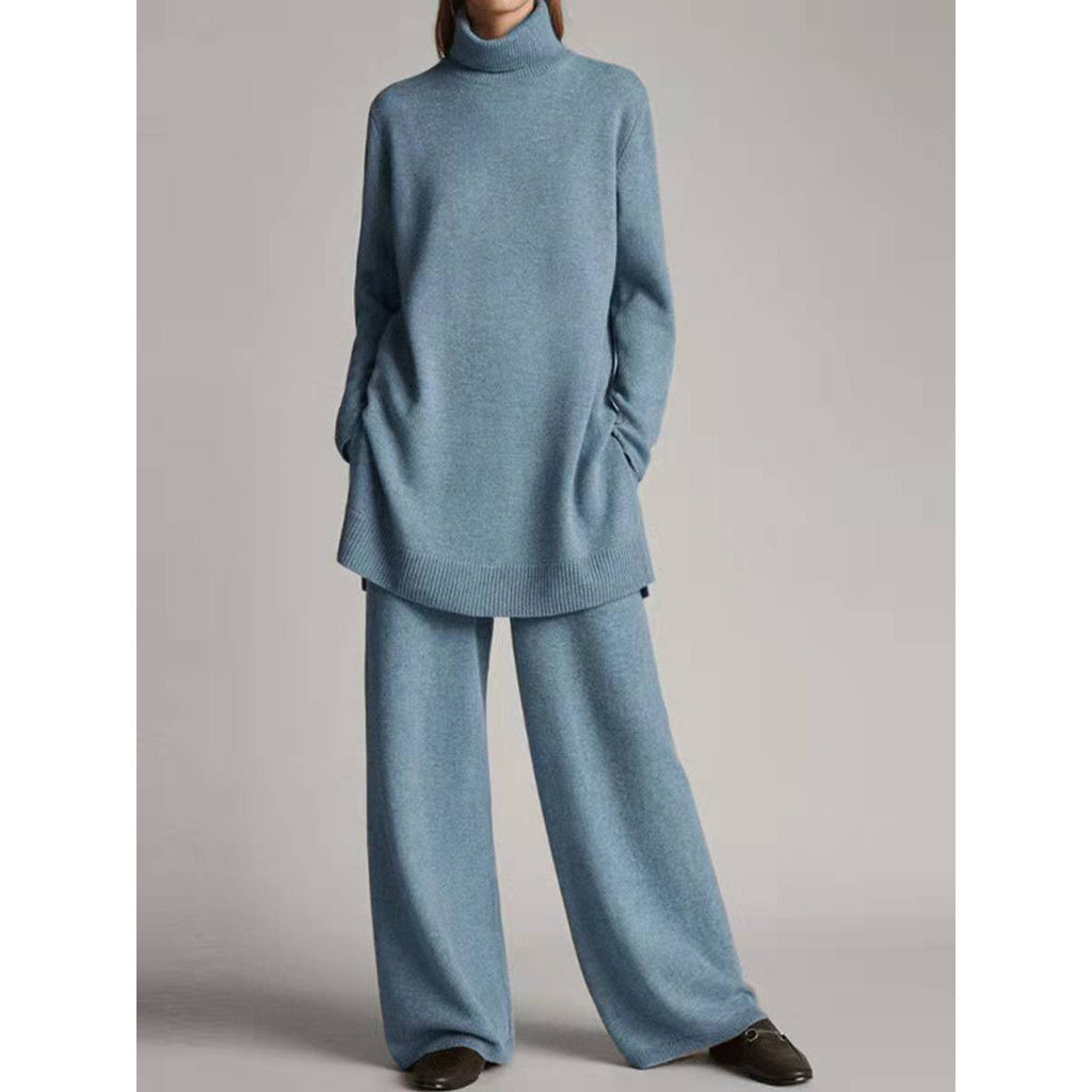 Two-Piece Knitted Set for Women | Relaxed Fit with Roll Neck | E&W - 1 - Elenwear