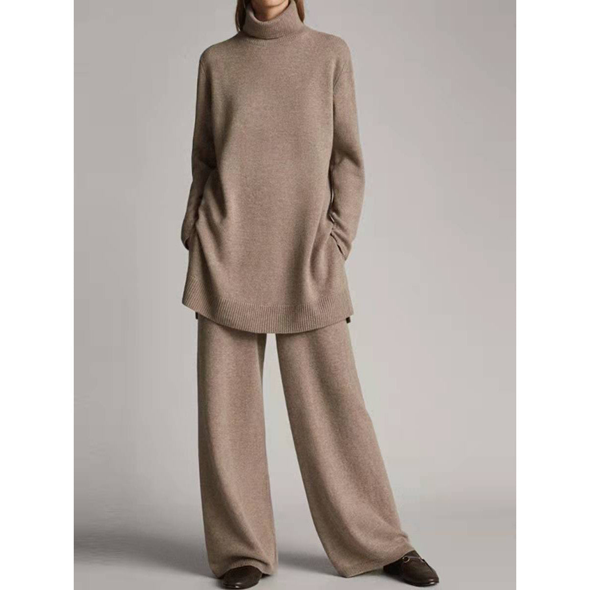 Two-Piece Knitted Set for Women | Relaxed Fit with Roll Neck | E&W - 6 - Elenwear