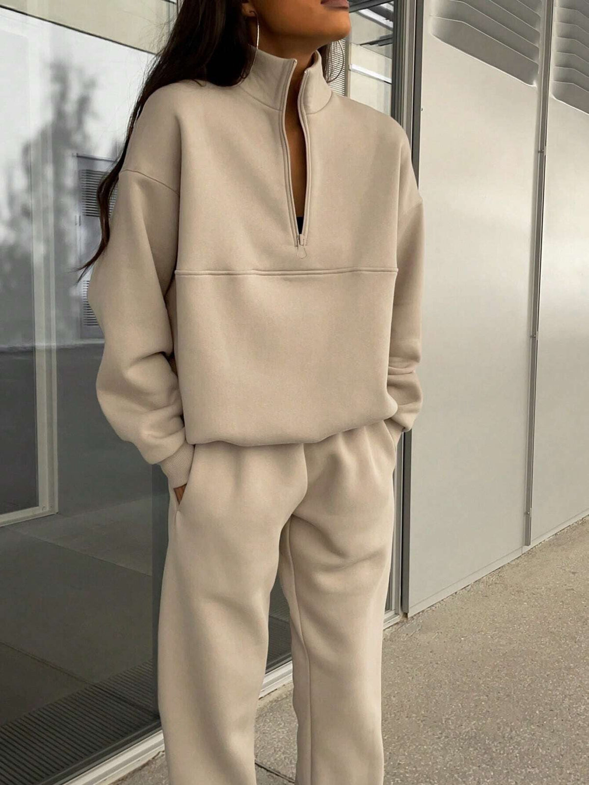 Co-Ordinate Two-Piece Outfit with Zip Detail | E&W - 2 - Elenwear