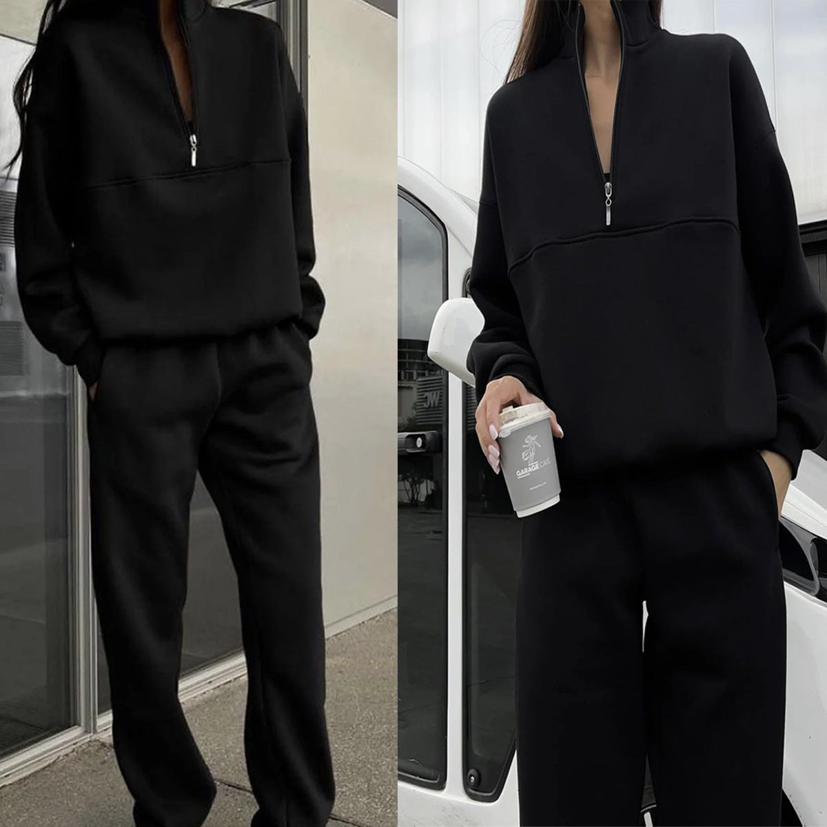 Co-Ordinate Two-Piece Outfit with Zip Detail | E&W - 11 - Elenwear
