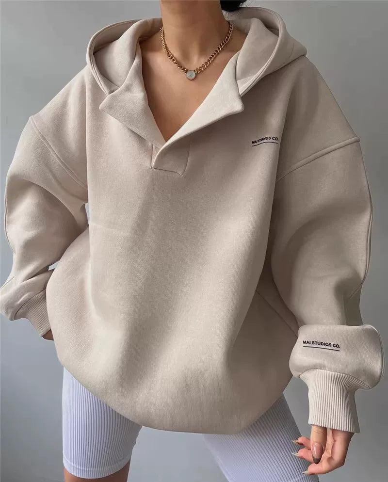 Hooded Sweatshirt Women | Relaxed Fit with Stylish Collar | E&W - 5 - Elenwear