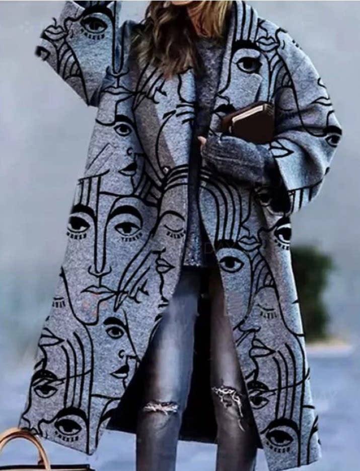 Checked Long Coat for Women in Vibrant Colours | E&W - 4 - Elenwear