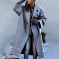 Checked Long Coat for Women in Vibrant Colours | E&W - 5 - Elenwear