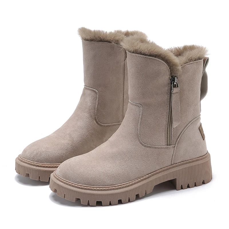 Women's Fashion Boots with Luxurious Faux Fur Trim and Sturdy Sole | E&W - 3 - Elenwear