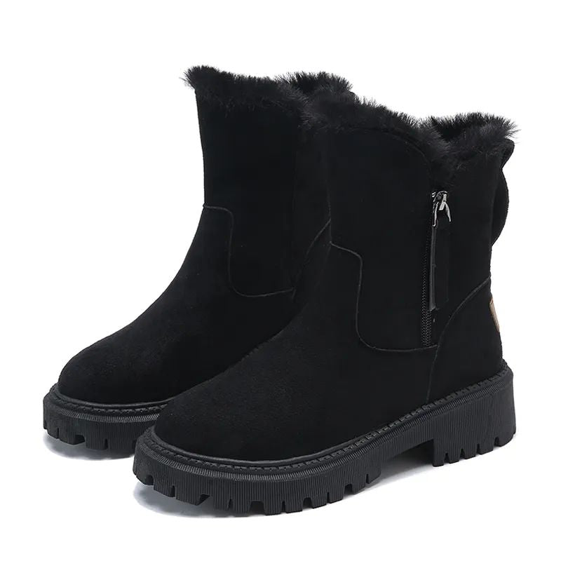 Women's Fashion Boots with Luxurious Faux Fur Trim and Sturdy Sole | E&W - 5 - Elenwear