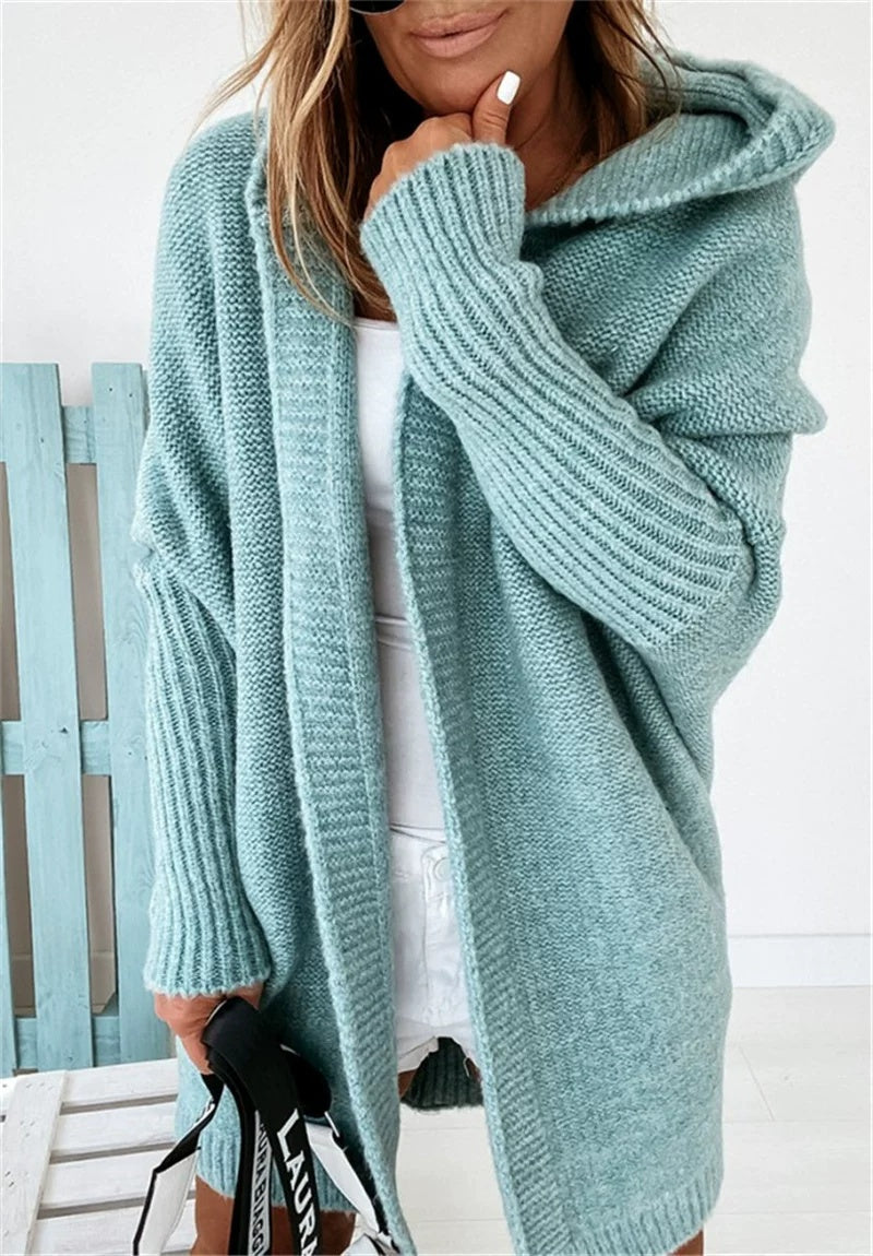 Hooded Cardigan for Women in Soft Knit with Relaxed Fit | E&W - 9 - Elenwear