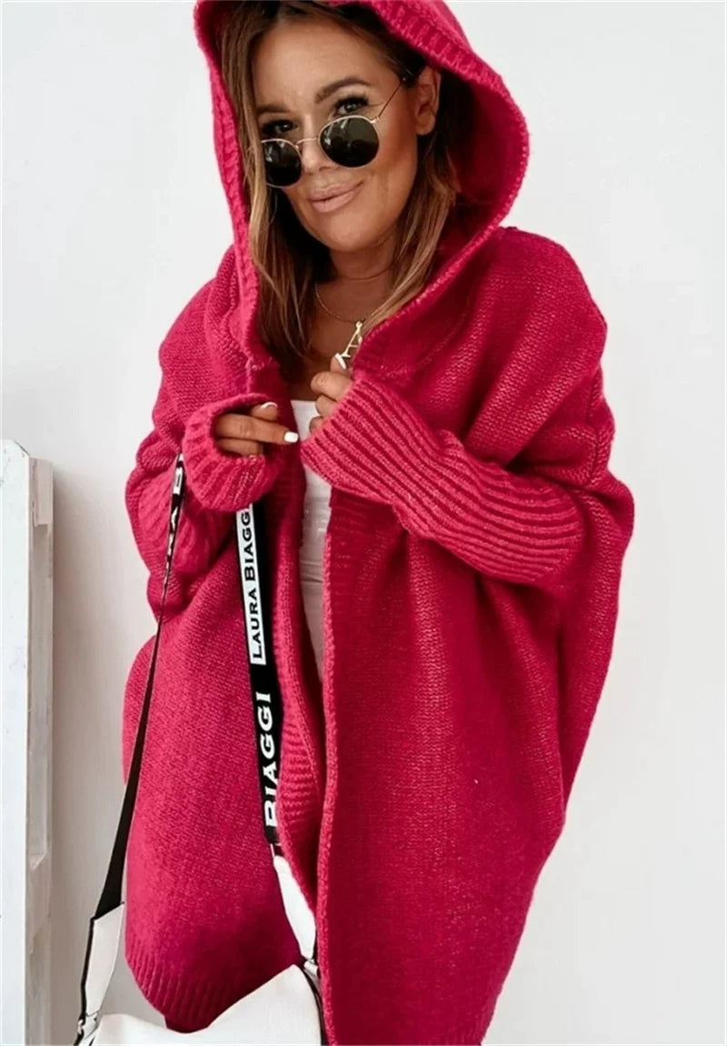 Hooded Cardigan for Women in Soft Knit with Relaxed Fit | E&W - 10 - Elenwear