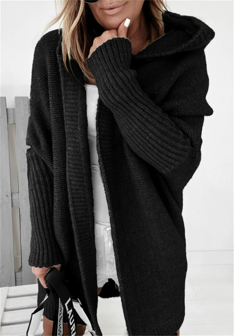 Hooded Cardigan for Women in Soft Knit with Relaxed Fit | E&W - 11 - Elenwear