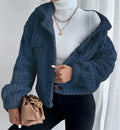 Women's Textured Jacket with Button Closure & Pockets | E&W - 1 - Elenwear