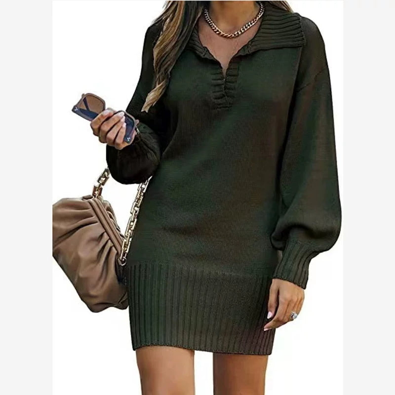 Knit Dress Women | Soft Ribbed Detail + Relaxed Fit | E&W - 2 - Elenwear