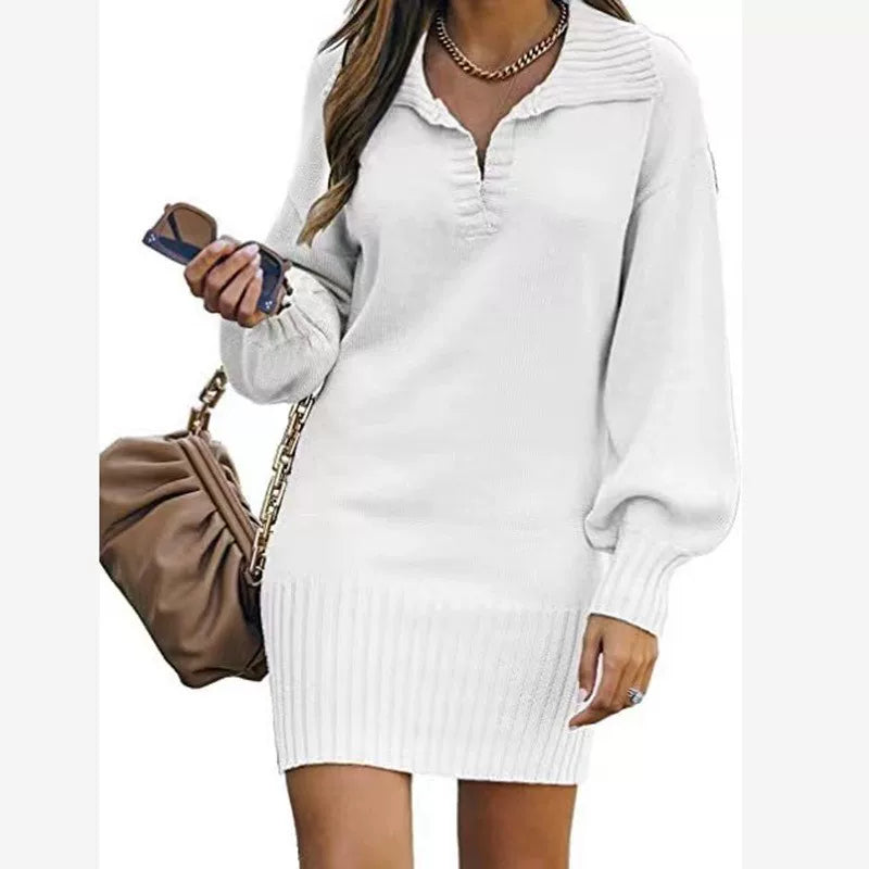 Knit Dress Women | Soft Ribbed Detail + Relaxed Fit | E&W - 3 - Elenwear