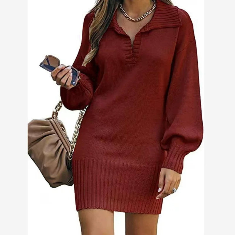 Knit Dress Women | Soft Ribbed Detail + Relaxed Fit | E&W - 5 - Elenwear