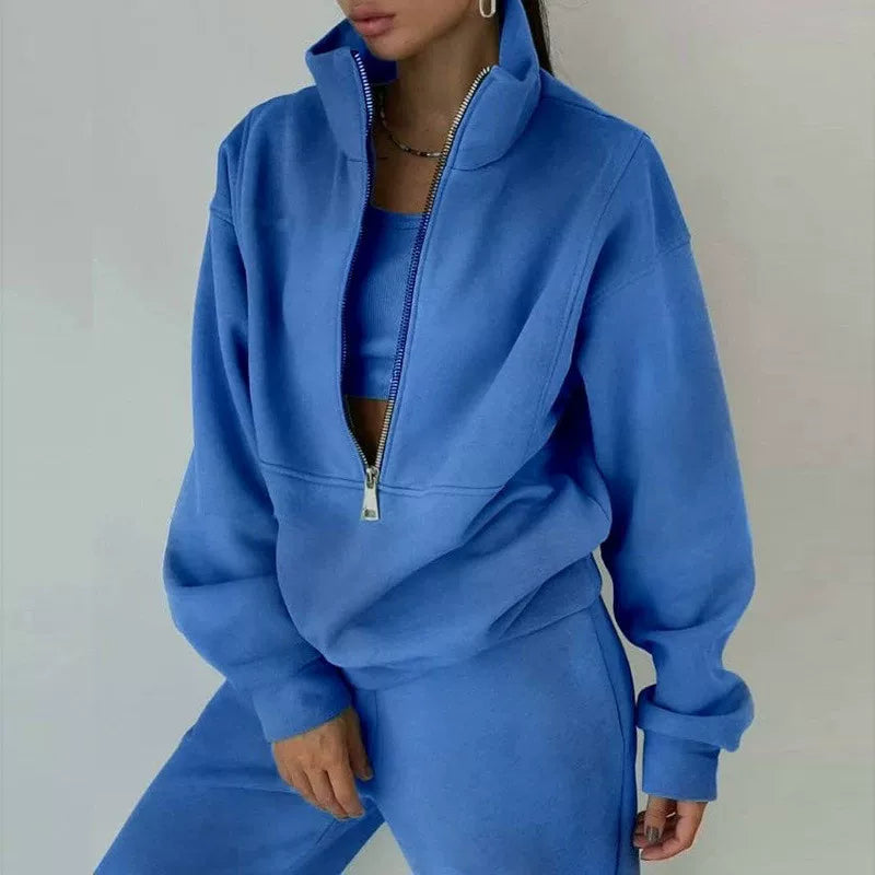 Women's Casual Zip-Up Jumper Set | E&W - 6 - Elenwear