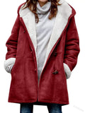 Shearling-Look Hooded Coat for Women with Relaxed Fit | E&W - 1 - Elenwear