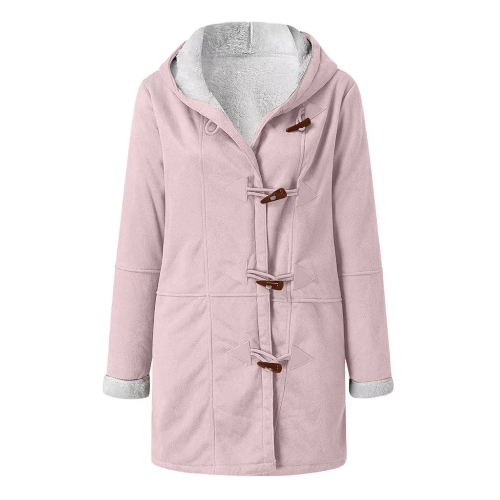 Shearling-Look Hooded Coat for Women with Relaxed Fit | E&W - 5 - Elenwear