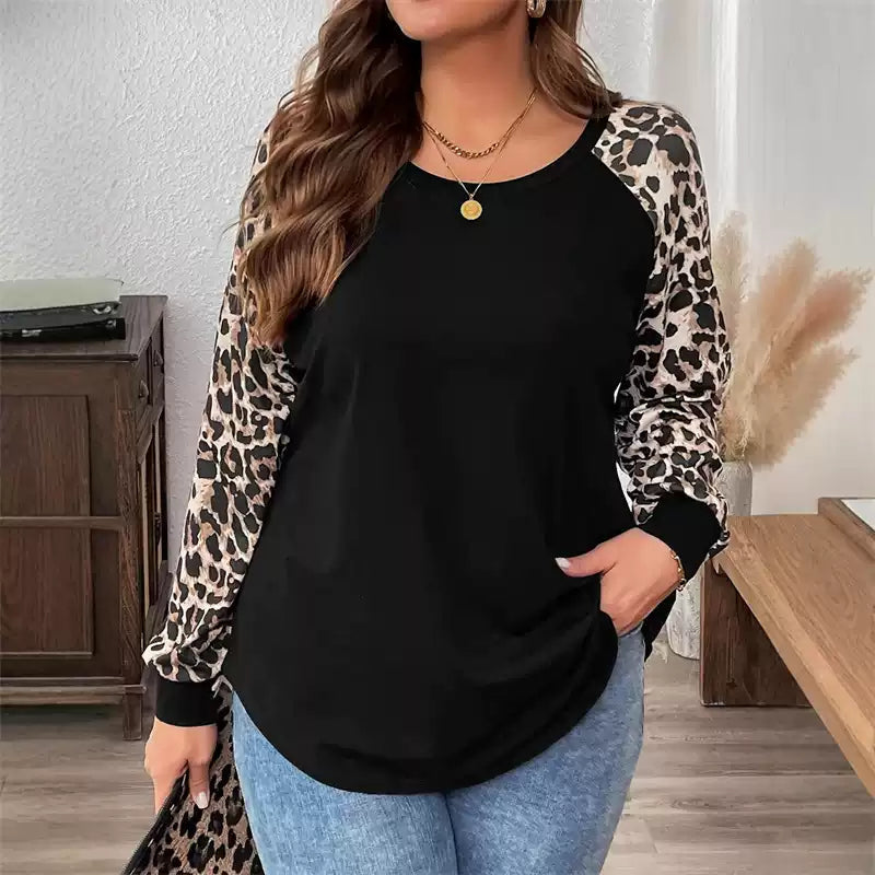 Leopard Print Sleeve T-Shirt for Women | E&W - 2 - Elenwear
