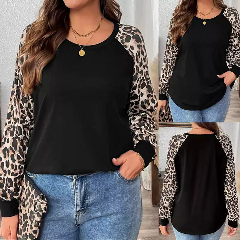 Leopard Print Sleeve T-Shirt for Women | E&W - 5 - Elenwear
