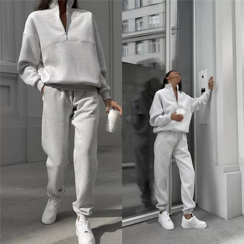 Lounge Set Women | Relaxed Fit with Zip Detail | E&W - 2 - Elenwear