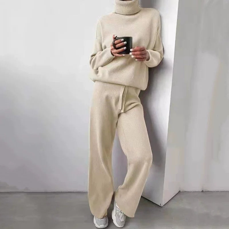 Two-Piece Set Women | Relaxed Knit Design with Cozy Turtleneck | E&W - 8 - Elenwear