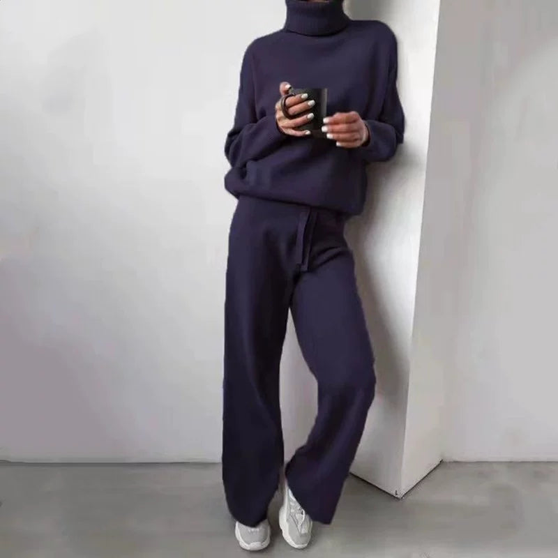 Two-Piece Set Women | Relaxed Knit Design with Cozy Turtleneck | E&W - 13 - Elenwear
