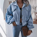 Corduroy Cropped Jacket Women | Oversized Fit | E&W - 4 - Elenwear
