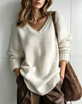 V-Neck Pullover Women | Soft Knit Fabric with Relaxed Fit | E&W - 6 - Elenwear