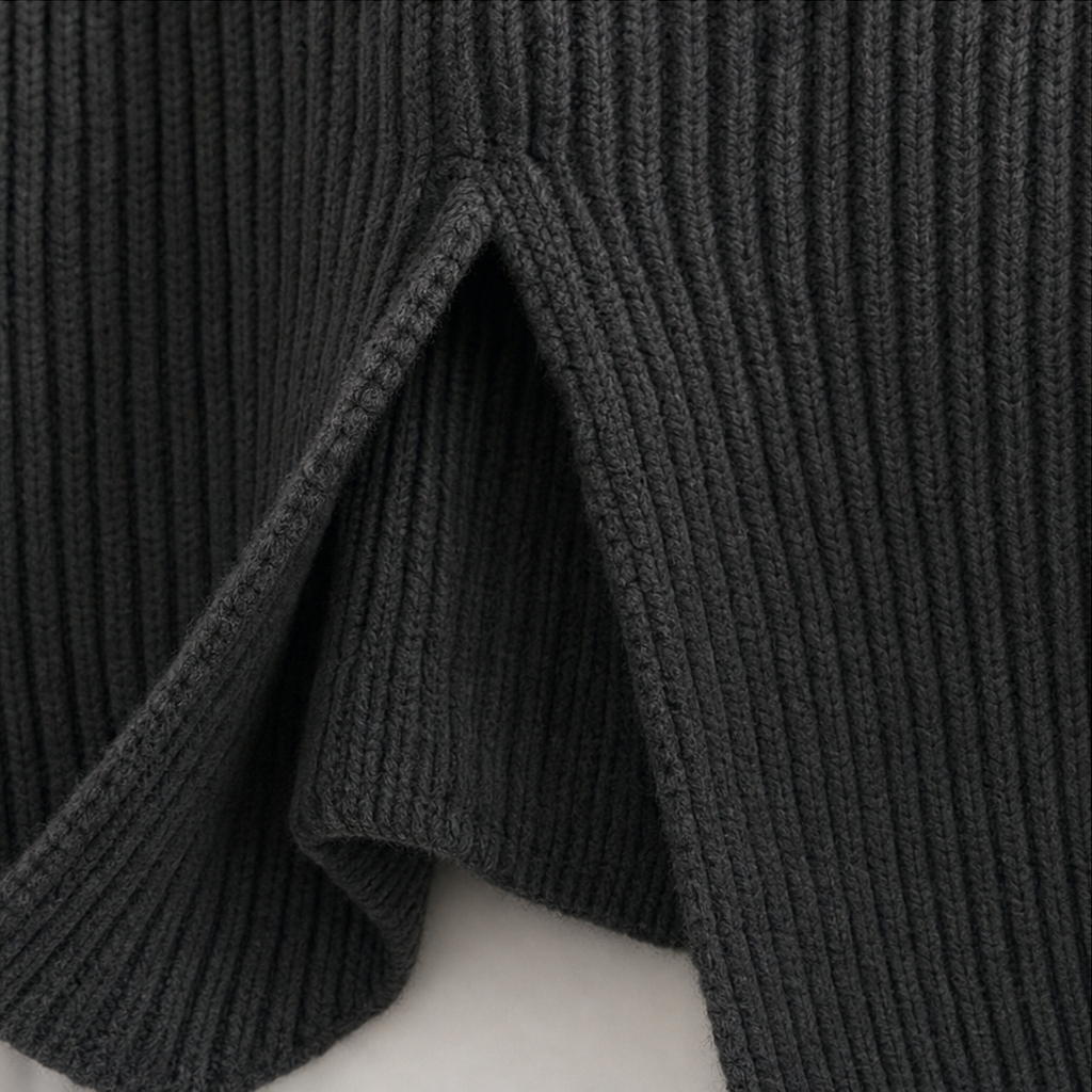 Sweater Dress Women's Relaxed Fit with High Neck and Puff Sleeves | E&W - 9 - Elenwear