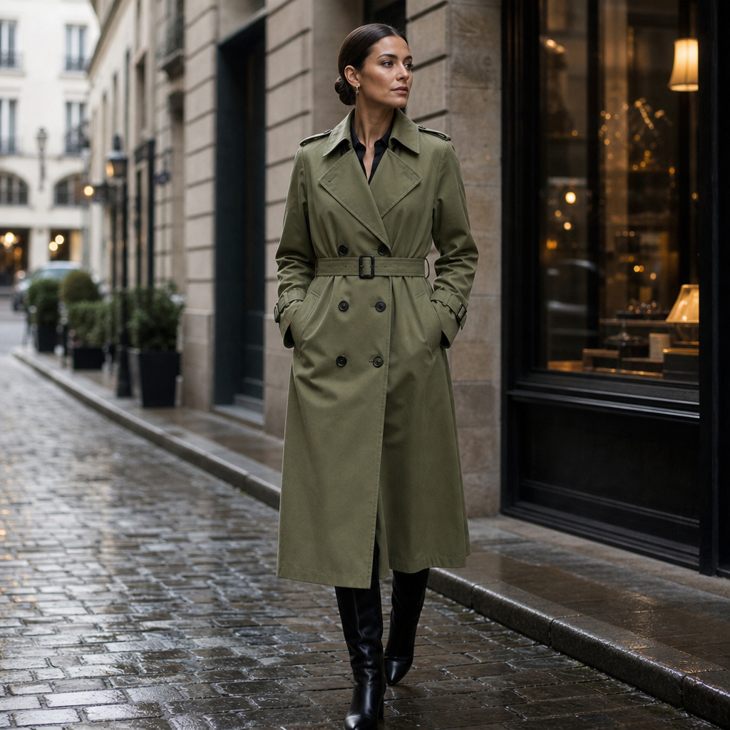 Trench Coat Women's Double-Breasted | Timeless Tailored Fit | E&W - 3 - Elenwear
