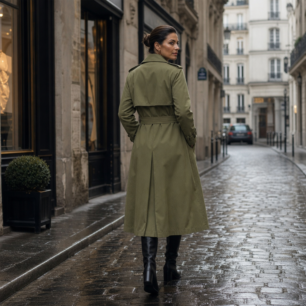 Trench Coat Women's Double-Breasted | Timeless Tailored Fit | E&W - 6 - Elenwear